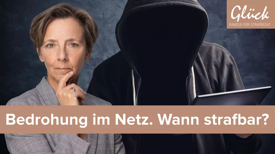 Bedrohung oder Beleidigung im Internet angedeutet durch Person am Laptop