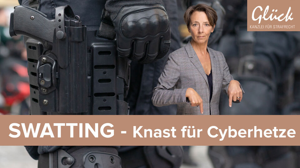 Swatting als Internettrend dargestellt durch bewaffneten Polizeieinsatz